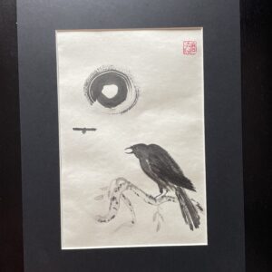 crow sumi-e