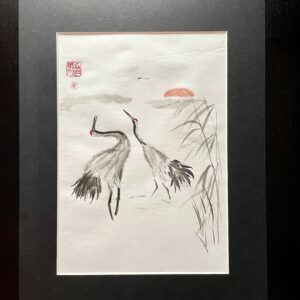 sumi-e cranes