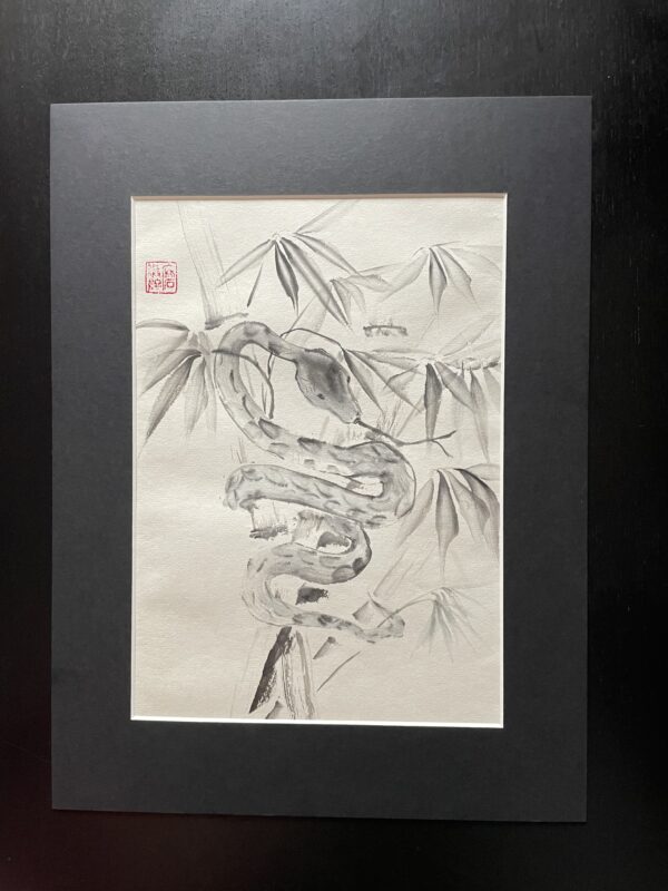 snake sumi-e