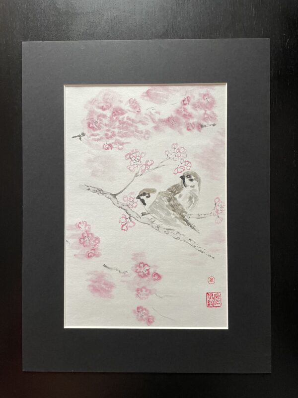 birds and sakura