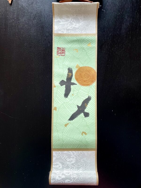 crows and the sun sumi-e